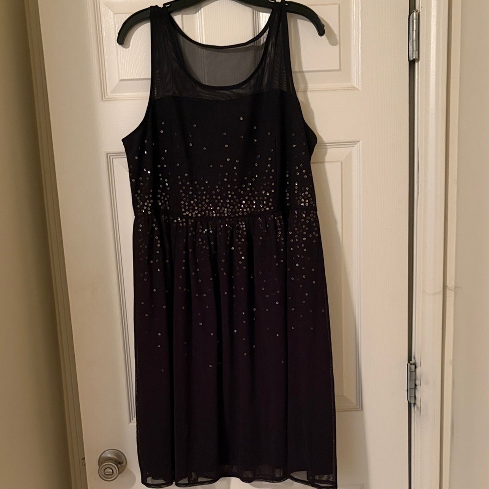 Lane Bryant Black Embellished Midi Dress